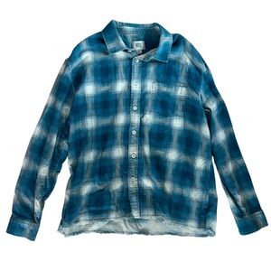 BDG Blue and White Plaid Men's Shirt